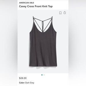 American Abel Casey Cross Front Knit top, size L dark grey. Stitch Fix